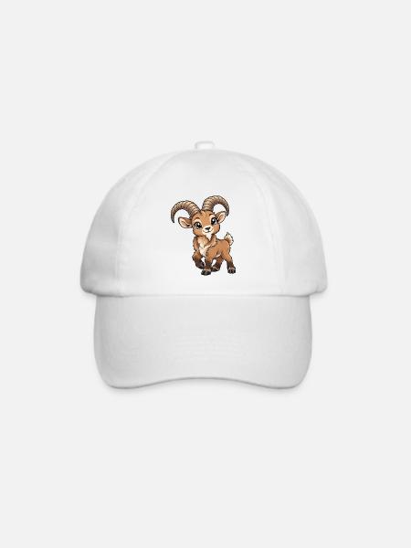 Steinbock Sternzeichen Kawaii - Baseballkappe - Weiß/Weiß