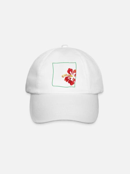 Hibiskus minimalistisch - Baseballkappe - Weiß/Weiß