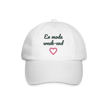 WOCHENENDE. HUMOR. LUSTIG. KOMISCH. ZITAT. HERZ - Baseballkappe - Weiß/Weiß - Vorne
