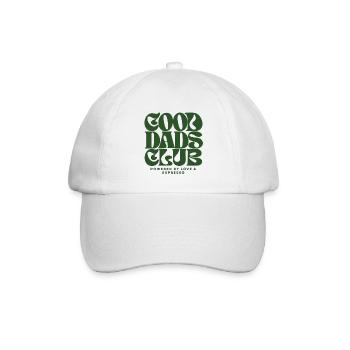 Good Dads Club – Powered by Love & Espresso  - Baseballkappe - Weiß/Weiß - Vorne