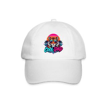 Tiger Retro Sonnenbrillen Dad - Baseballkappe - Weiß/Weiß - Vorne