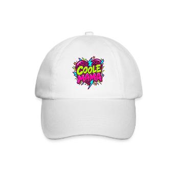 Coole Mama Neonherz Leoparden - Baseballkappe - Weiß/Weiß - Vorne