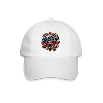 Meine Intuition ist mein bester Kompass - Baseballkappe - Weiß/Weiß - Vorne