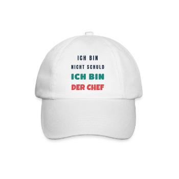 Ich Bin Nicht Schuld Ich Bin Der Chef Spruch - Baseballkappe - Weiß/Weiß - Vorne
