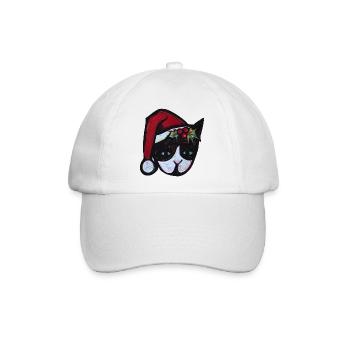 Panda-Weihnachtsmann-Stechpalmenmaske - Baseballkappe - Weiß/Weiß - Vorne