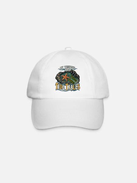 Mein Wochenende hat Gezeitentabellen - Baseballkappe - Weiß/Weiß