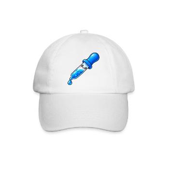Kawaii Blauer Tropfendropper - Baseballkappe - Weiß/Weiß - Vorne
