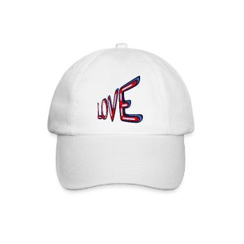 Liebe im Neon-Retro-Stil - Baseballkappe - Weiß/Weiß - Vorne