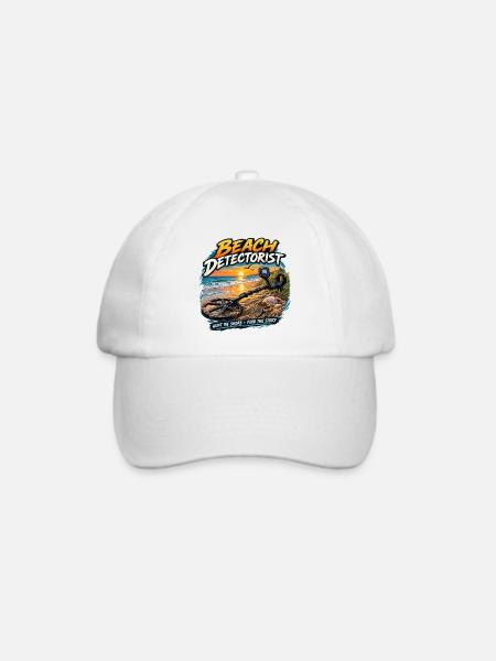 Strand-Detektor-Metall-Detektor-Schatzsuche- - Baseballkappe - Weiß/Weiß