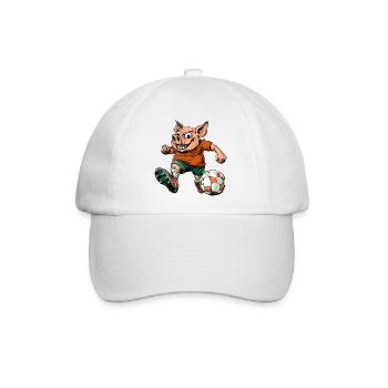 Schweine Fussball - Baseballkappe - Weiß/Weiß - Vorne