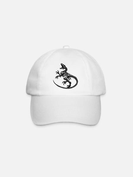 Skelettdrache Schwarzweiß - Baseballkappe - Weiß/Weiß