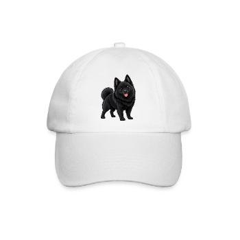 Schipperke Kawaii Style – Süßer kleiner Hund - Baseballkappe - Weiß/Weiß - Vorne