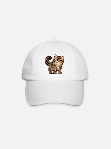 Schottische Wildkatze Kawaii Style - Baseballkappe - Weiß/Weiß