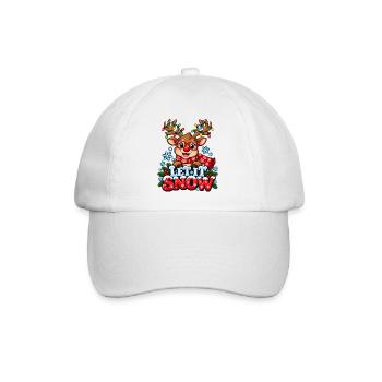 Let It Snow – Rentier mit Weihnachtslichtern - Baseballkappe - Weiß/Weiß - Vorne