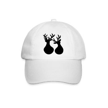 Weihnachten Rentiere minimalistisch - Baseballkappe - Weiß/Weiß - Vorne