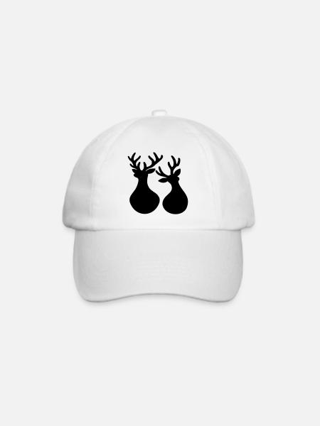 Weihnachten Rentiere minimalistisch - Baseballkappe - Weiß/Weiß
