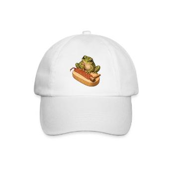 Frosch prägt ein Leder-Lesezeichen - Baseballkappe - Weiß/Weiß - Vorne