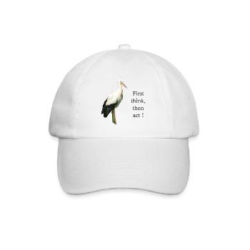 Storch First think, then act! - Baseballkappe - Weiß/Weiß - Vorne