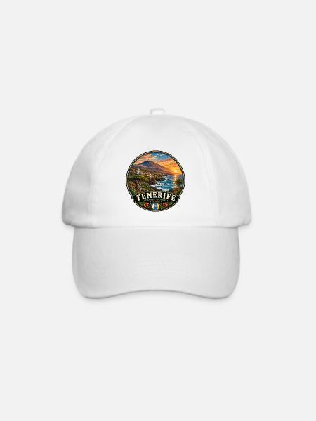 Teneriffa Vulkaninsel Küste Urlaub Sunset - Baseballkappe - Weiß/Weiß