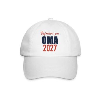 Befördert zur Oma 2027 - Baseballkappe - Weiß/Weiß - Vorne