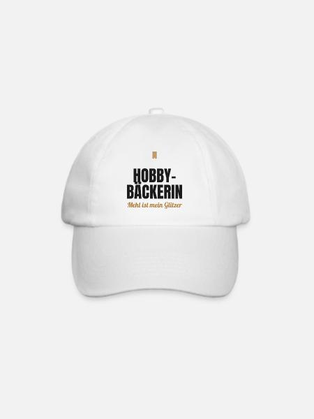 Hobby-Bäckerin – Mehl ist mein Glitzer - Baseballkappe - Weiß/Weiß