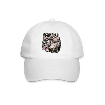 Nackt sehe ich noch besser aus - Nacktmull lustig - Baseballkappe - Weiß/Weiß - Vorne