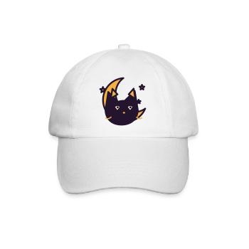 Mondkatze im Traumlicht - Baseballkappe - Weiß/Weiß - Vorne