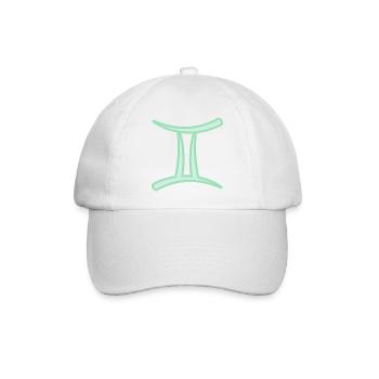 Zwillinge Sternzeichensymbol Pastel Grün - Baseballkappe - Weiß/Weiß - Vorne