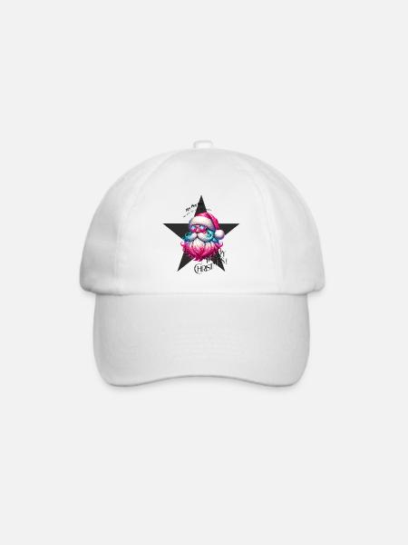 Weihnachtsmann - Fröhliche Weichnahten - Grß - Baseballkappe - Weiß/Weiß