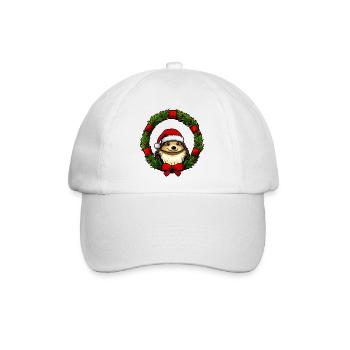 Igel Christmas - Baseballkappe - Weiß/Weiß - Vorne