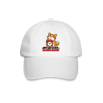 Meine Katze ist mein Wecker-lustiger Katzenliebhaber - Baseballkappe - Weiß/Weiß - Vorne