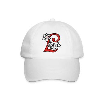 Buchstabe L Blüte Initiale - Baseballkappe - Weiß/Weiß - Vorne