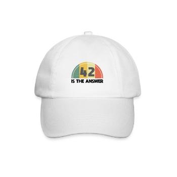 Antwort 42 - Baseballkappe - Weiß/Weiß - Vorne