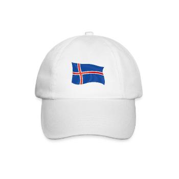 Island Flagge Patriot Geschenk Heimat Land Staat - Baseballkappe - Weiß/Weiß - Vorne
