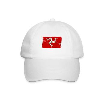 Isle of Man Flagge Triskele Flag of Isle of Man - Baseballkappe - Weiß/Weiß - Vorne