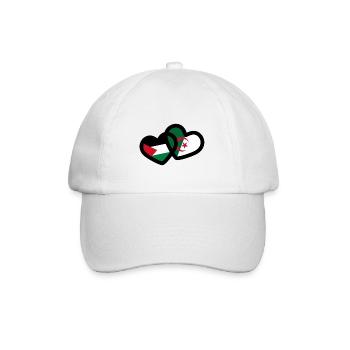 Algerien & Palästina - Baseballkappe - Weiß/Weiß - Vorne