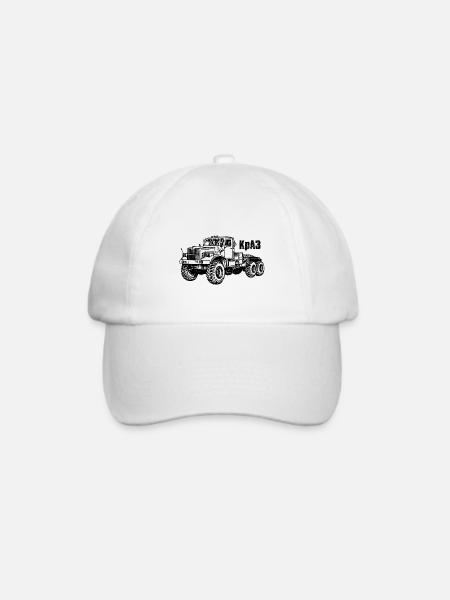 Silhouette KrAZ kyrillisch Lkw Fahrer sowjetische - Baseballkappe - Weiß/Weiß