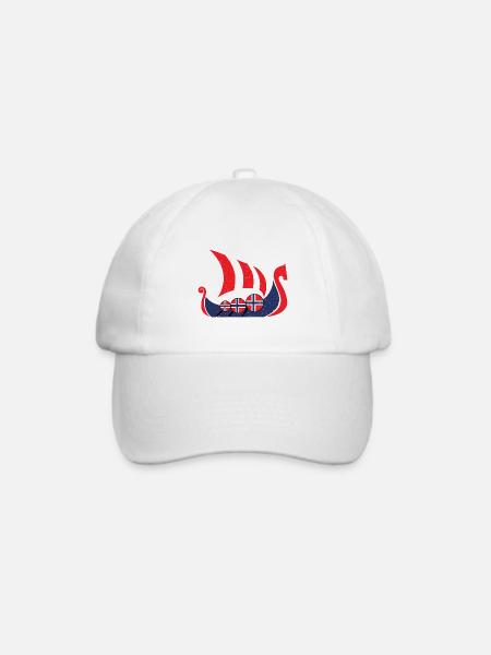 Wikingerschiff Norway Geschenk - Baseballkappe - Weiß/Weiß