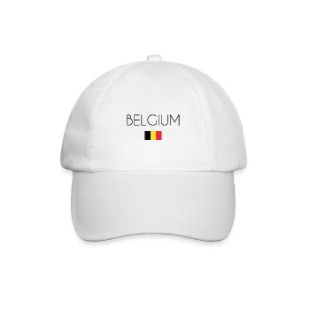 Belgien Fahne Nationalfarben Geschenk - Baseballkappe - Weiß/Weiß - Vorne