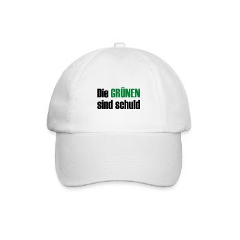 Die Grünen sind schuld Geschenk - Baseballkappe - Weiß/Weiß - Vorne