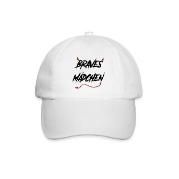 Braves Maedchen teuflisch Spruch Geschenk - Baseballkappe - Weiß/Weiß - Vorne