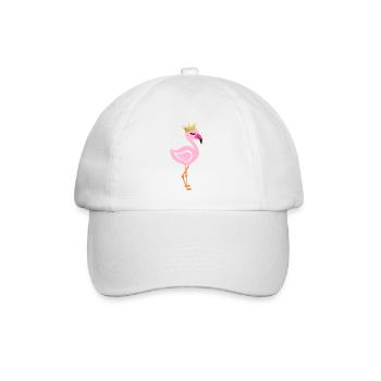 Flamingo mit Krone - Baseballkappe - Weiß/Weiß - Vorne
