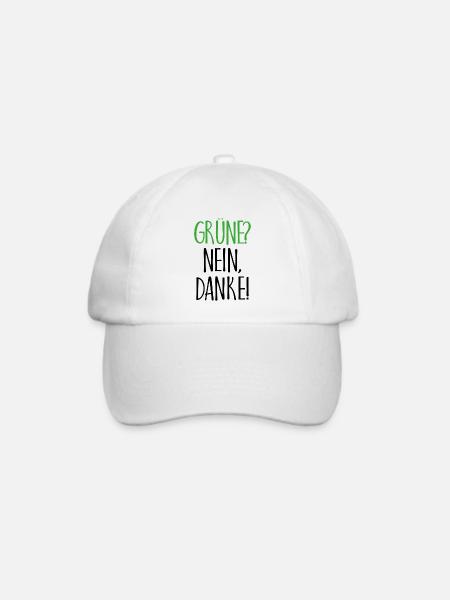 Grüne Nein Danke Geschenk - Baseballkappe - Weiß/Weiß