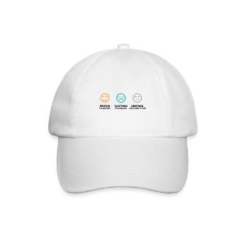 Proton Electron Neutron Wissenschaft Geschenk - Baseballkappe - Weiß/Weiß - Vorne