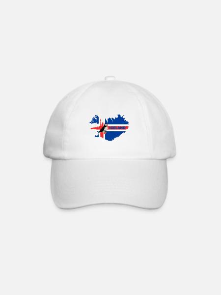 Isländische Flagge Island Puffin Papageitaucher - Baseballkappe - Weiß/Weiß