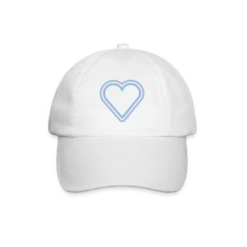 Trans Heart outline - Baseballkappe - Weiß/Weiß - Vorne