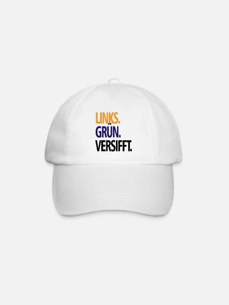 Links Grün Versifft Anti Rassismus Toleranz - Baseballkappe - Weiß/Weiß