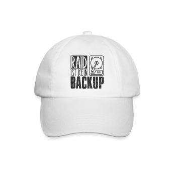 Administrator Spruch RAID Ist Kein Backup lustig - Baseballkappe - Weiß/Weiß - Vorne