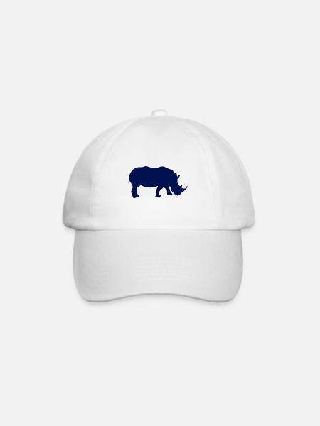 Nashorn Silhouette - Baseballkappe - Weiß/Weiß