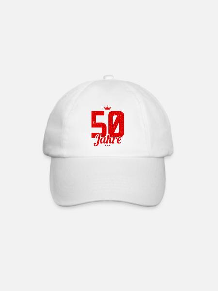 50 Jahre Jubiläum - Baseballkappe - Weiß/Weiß